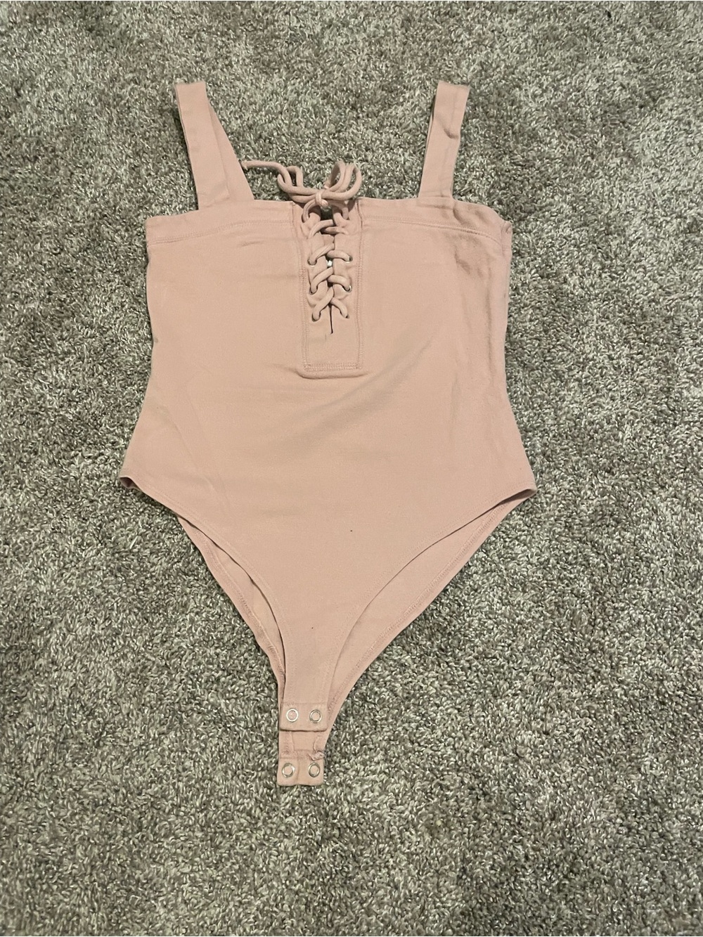 Baby pink Lace-Up Bodysuit